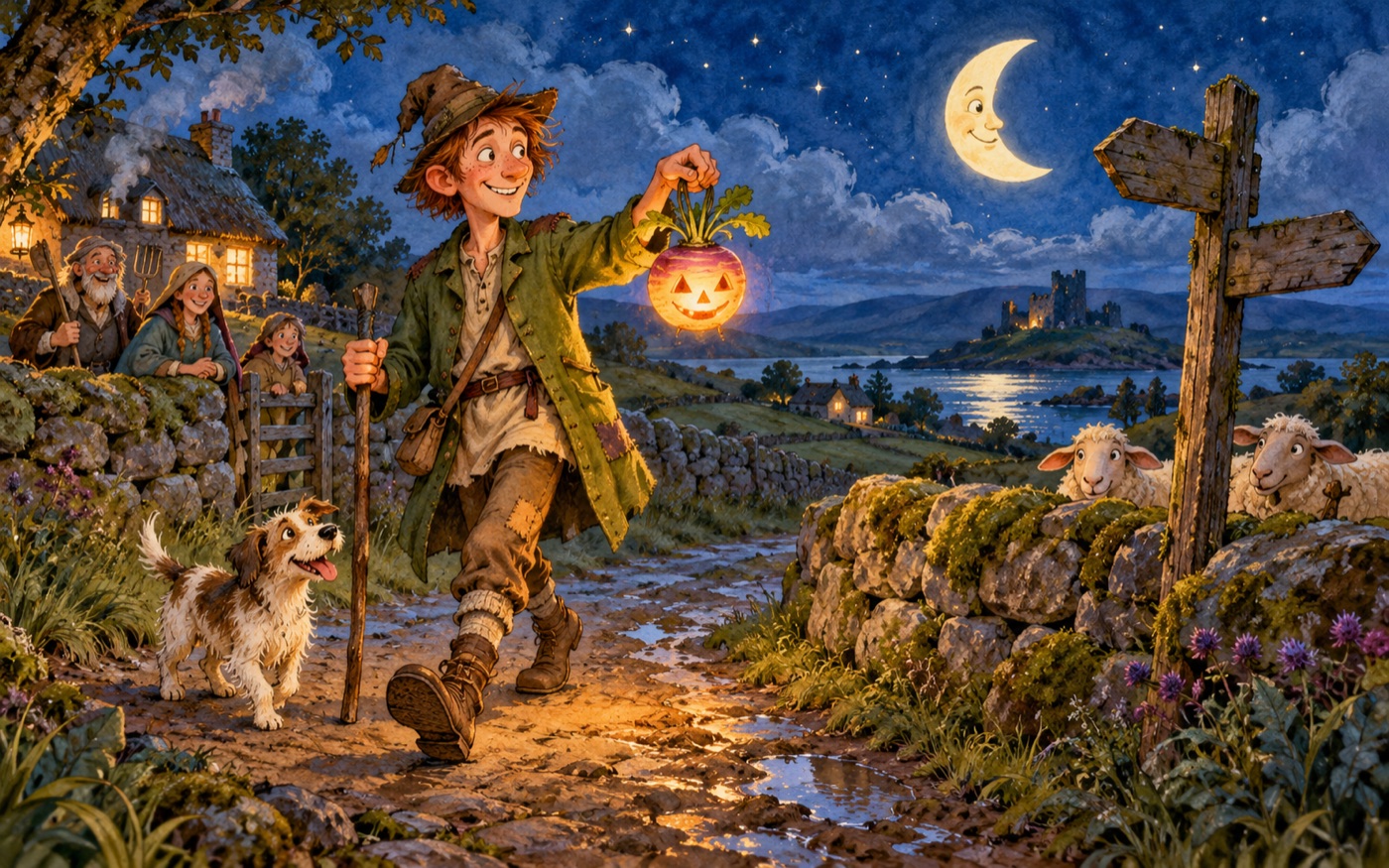 Der schlaue Jack mit einer Rübenlaterne